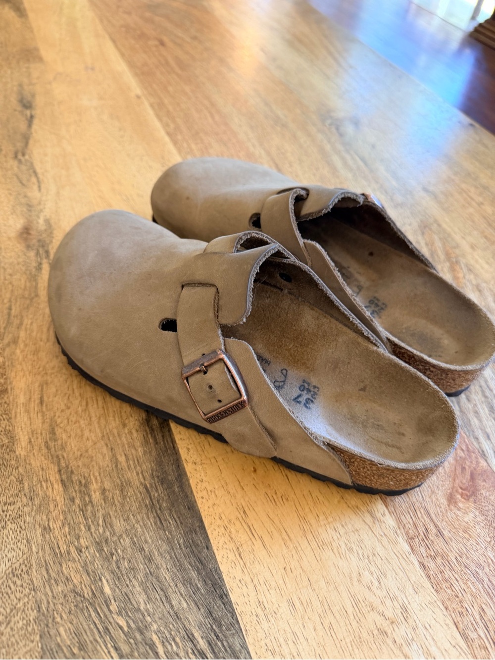 Birkenstock Taupe Suede Boston Clogs - Women's - Picture 4 of 5